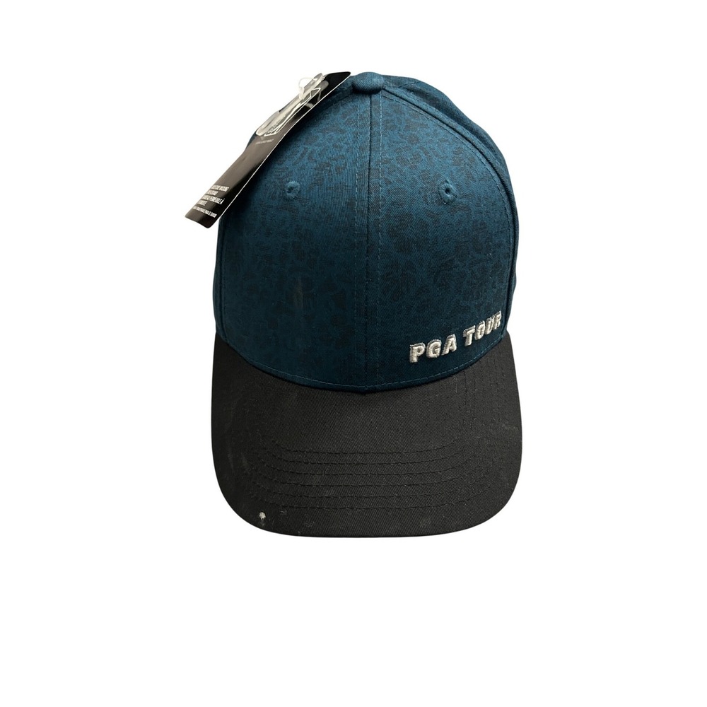 PGA Tour Pro Series Golf Hat Mens OSFA Teal Black New Animal Print Adjustable